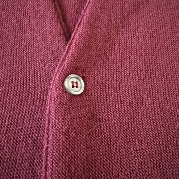 Vintage Par Four Sportswear Cardigan Sweater Men Sz XL Tall Maroon Grandpa Golf - Picture 4 of 11